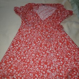 Coral wrap dress